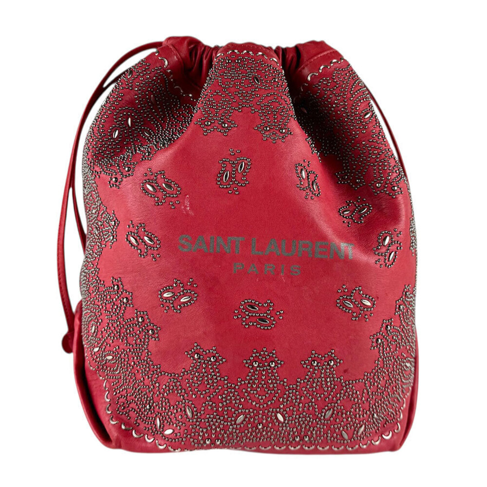 Saint Laurent shoulder bag leather metal red